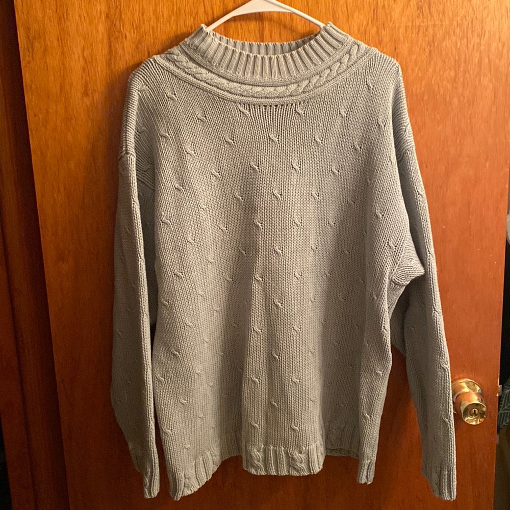 Vintage Karen Scott II Blue Cable Knit Sweater
